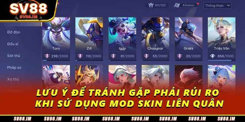 Mod Skin Liên Quân Miễn Phí - Cách Tải Trên Mọi Thiết Bị 4 Lưu ý để tránh gặp phải rủi ro khi sử dụng Mod skin Liên Quân